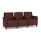 Lesro Siena Lounge Reception 3 Seat Tandem Seating, Walnut, RF Nebbiolo Upholstery SN3103 - alternate 1